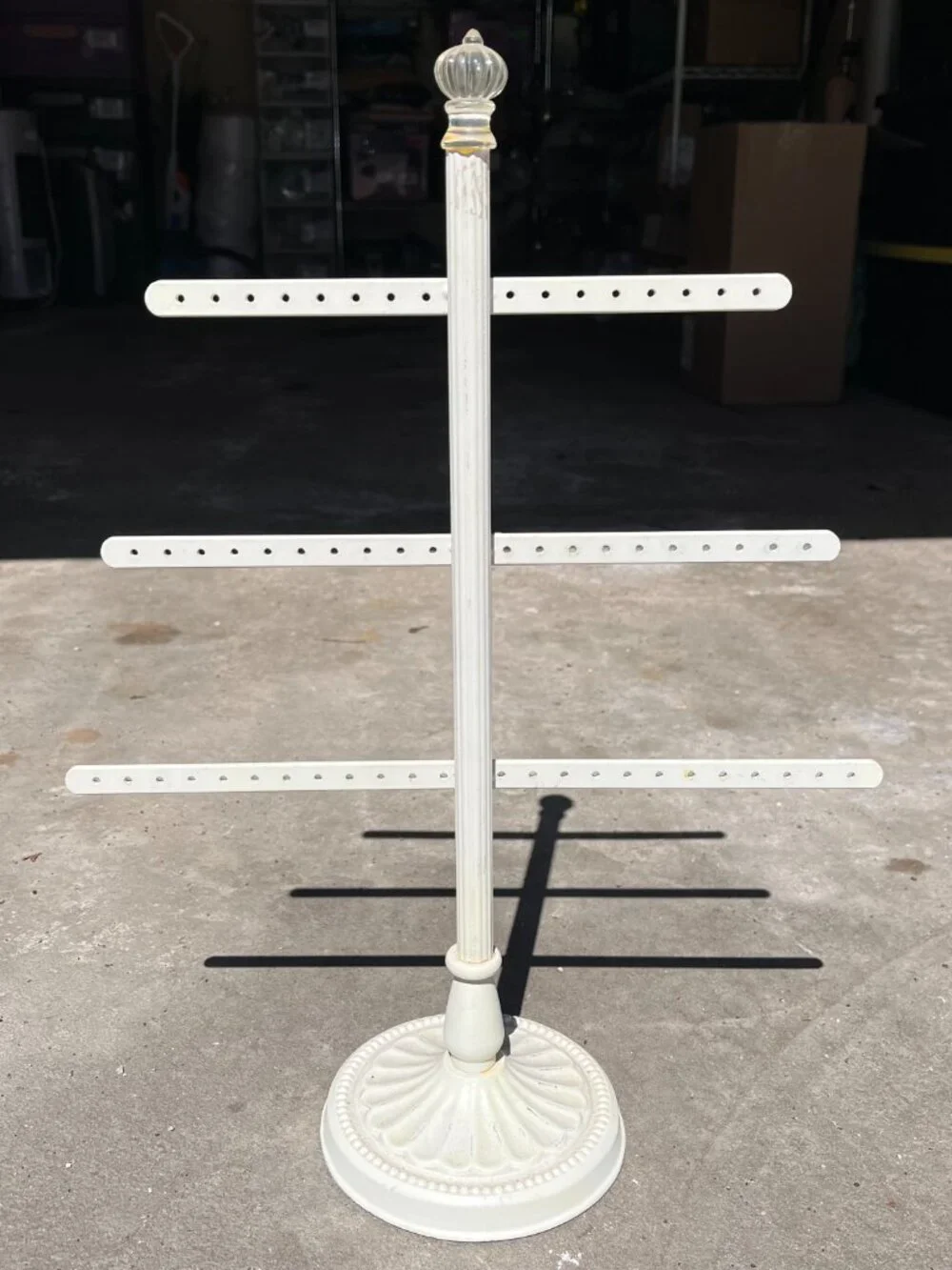 Pottery Barn Teen Earring Stand Jewelry Holder Display Antique White Tiered PB